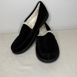 Vionic Black Suede Women's Slippers